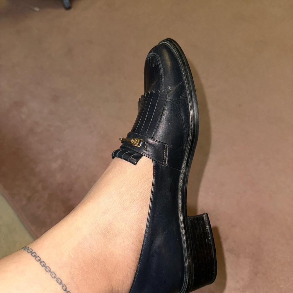 Etienne Aigner Navy Leather Loafers